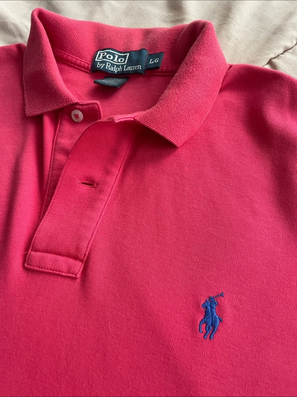 Ralph Lauren Coral Polo with Blue Pony